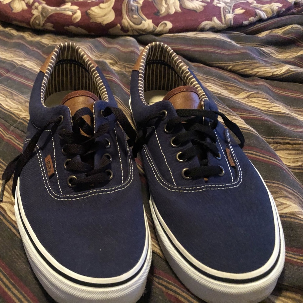 Men size 11 Navy and Brown Vans